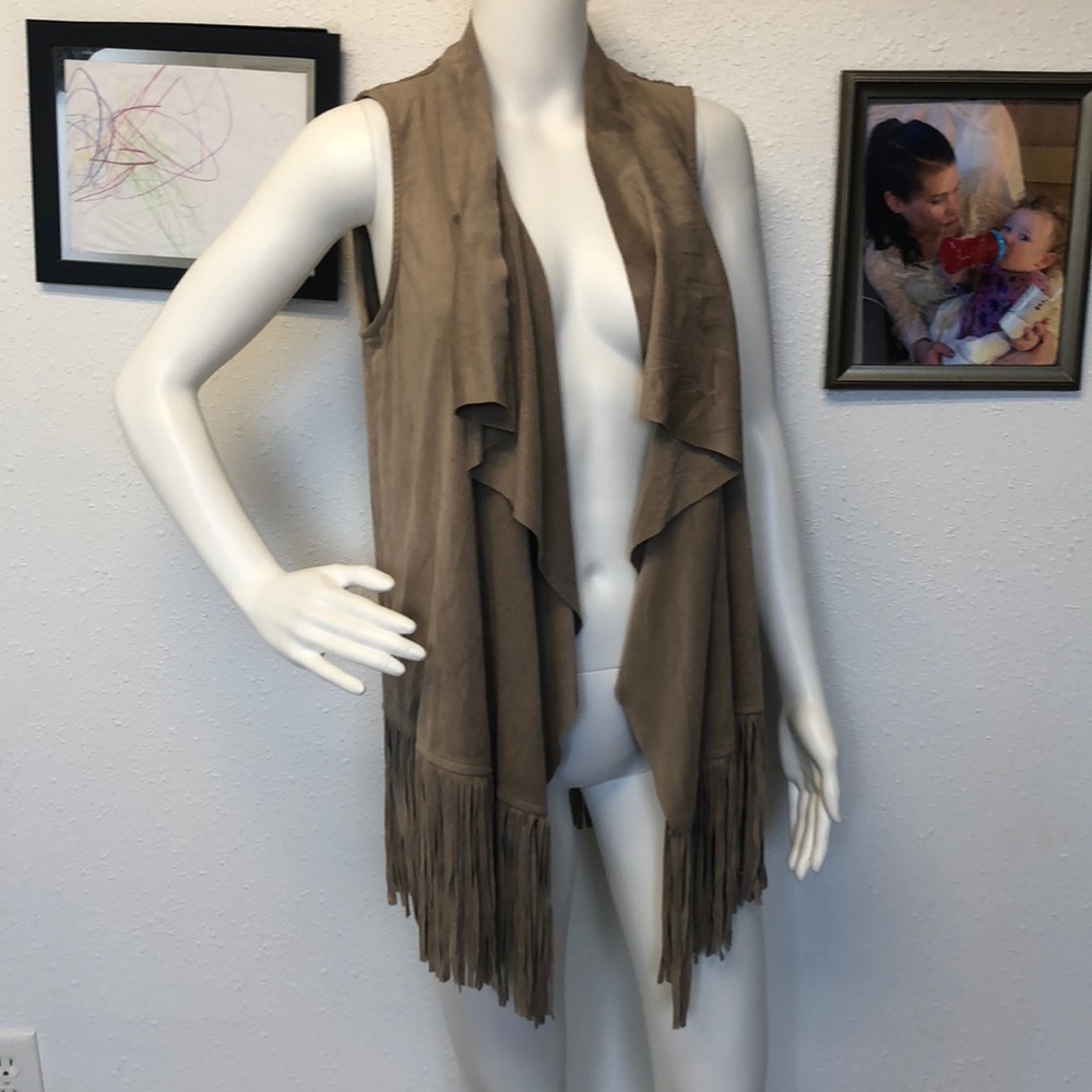 Boho/festival suede fringe vest